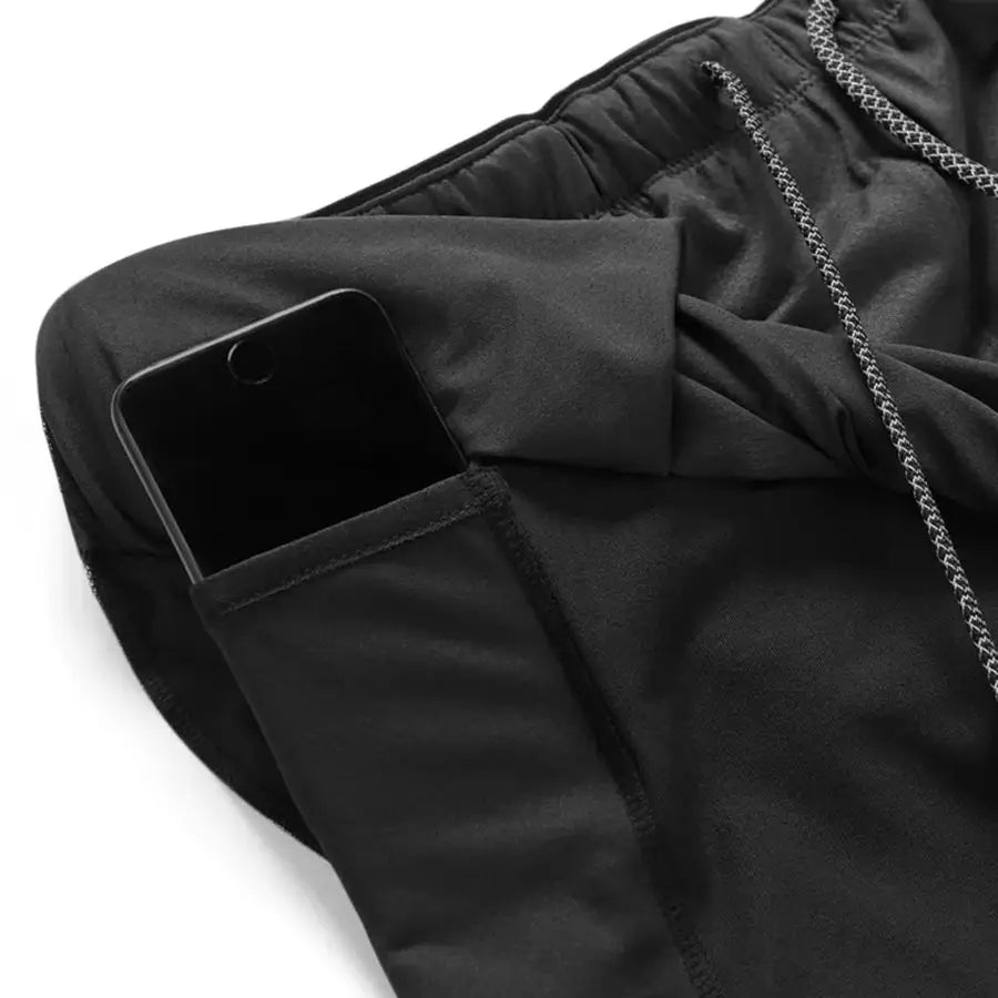 Short homme 2 en 1 avec poche téléphone