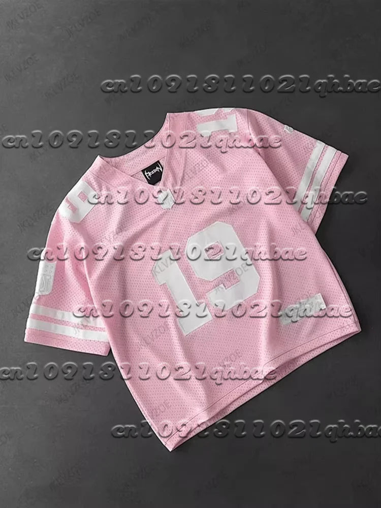 T-shirt oversize "team 19" Maillot de style football américain, coupe ample tendance