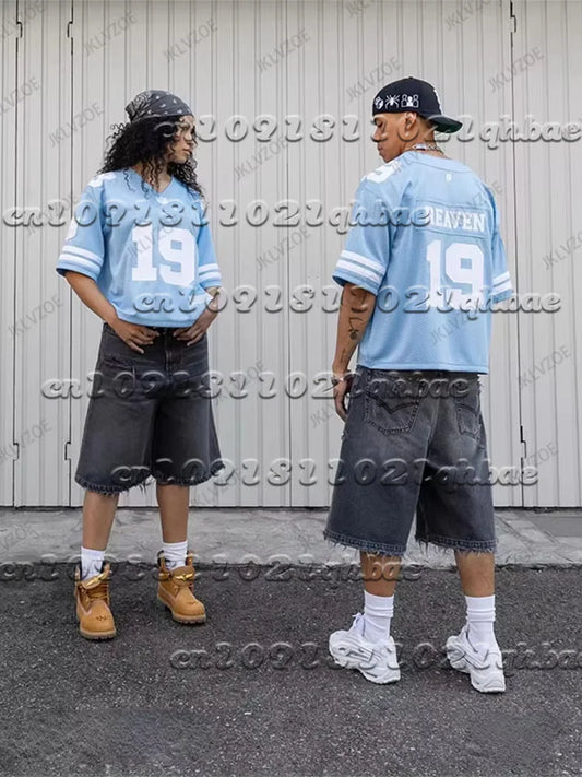 T-shirt oversize "team 19" Maillot de style football américain, coupe ample tendance